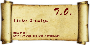 Timko Orsolya névjegykártya